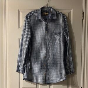 Michael Kors Blue and White Checkered Men's Shirt